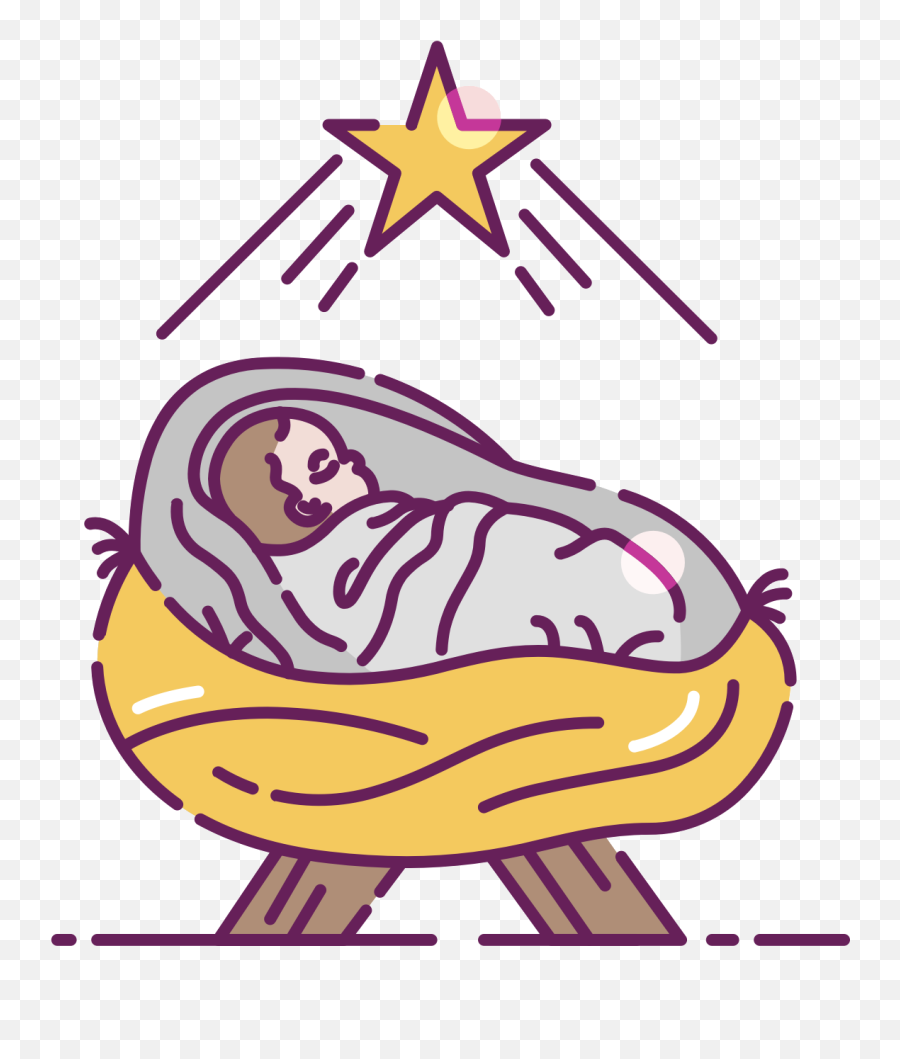 Download Christmas Free Clip Art Icons And Vectors Hq - Jesus In A Manger Clip Art Png,Christmas Icons Png