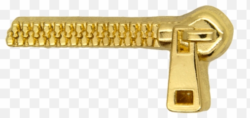 Zipper Pin Gold - Golden Png