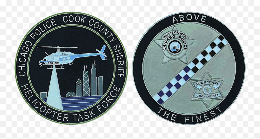 Chicago Police Cook County Sheriff Challenge Coin Helicopter Task Force Size 2 - Chicago Police Cook County Helicopter Task Force Png,Police Helicopter Png