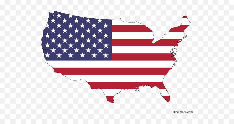Free Vector Maps - Usa Map Outline With Flag Png,Us Map Png