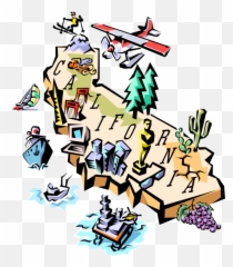 Vector Illustration Of California Map - California Map Clip Art Png,California Map Png