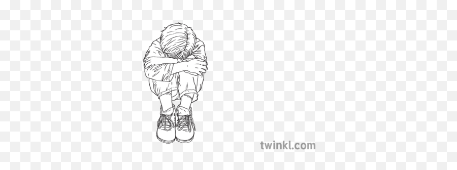 Hansel Hugging Knees Boy Child Crouch Sitting Sad Unhappy - Boy Hugging Knees Art Png,Sad Boy Logo