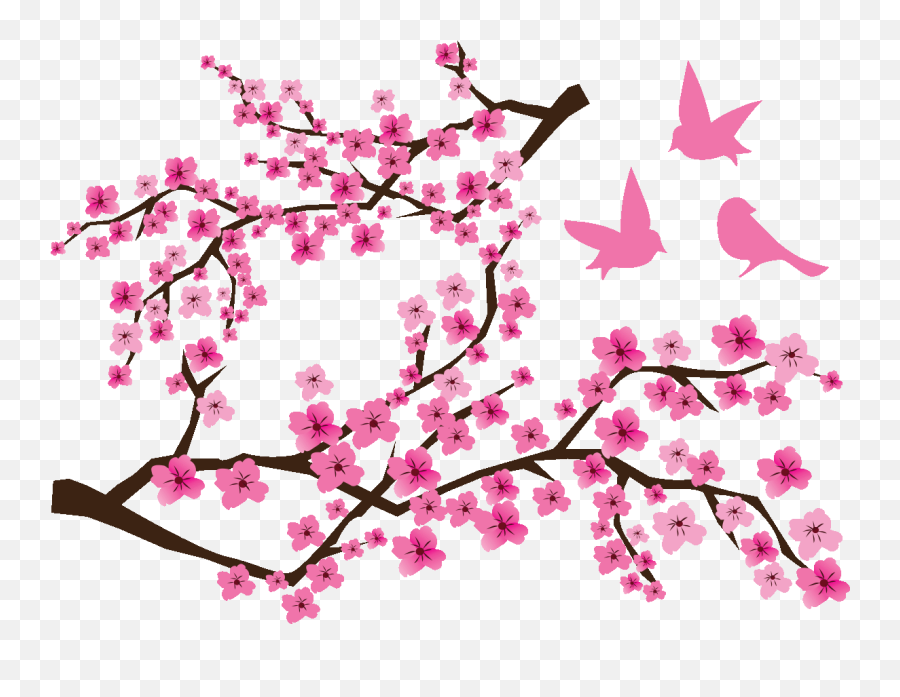 Httpswwwambiance - Stickercomentreeinblossomcatand Branche De Cerisier Dessin Png,Cherry Blossom Branch Png