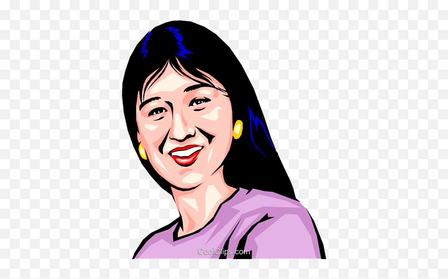 Japanese Girl Royalty Free Vector Clip Art Illustration - Asian Woman Clip Art Png,Women Face Png