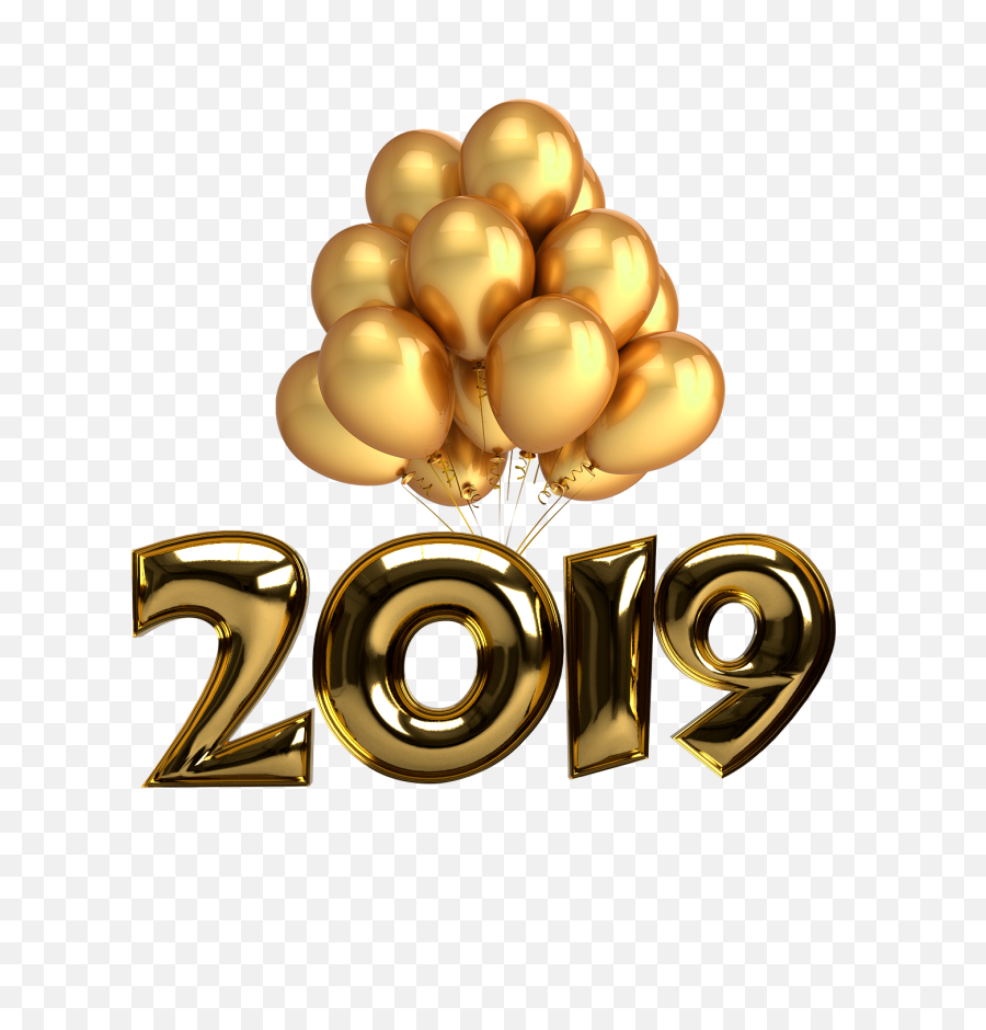 2019 Golden Balloons Png Image Free - Party New Year Png,Balloons Transparent