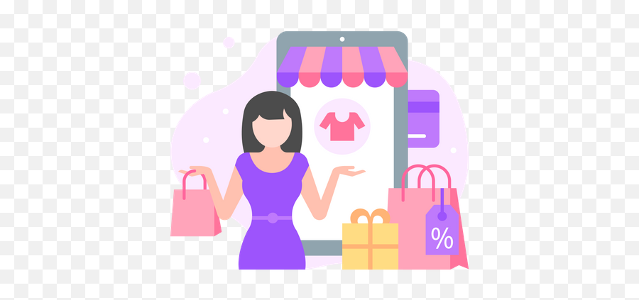 Best Premium Online Shopping Flat Icon Isolated - For Women Png,Shopping Flat Icon
