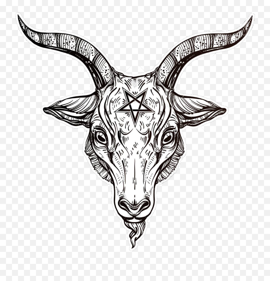 Demon Baphomet Satanic Goat - Satanic Goats Head Png,Baphomet Png