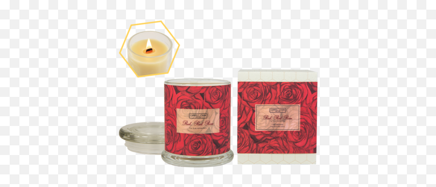 Red Rose Beeswax Jar Candle - Carroll And Chan Candles Png,Red Rose Transparent