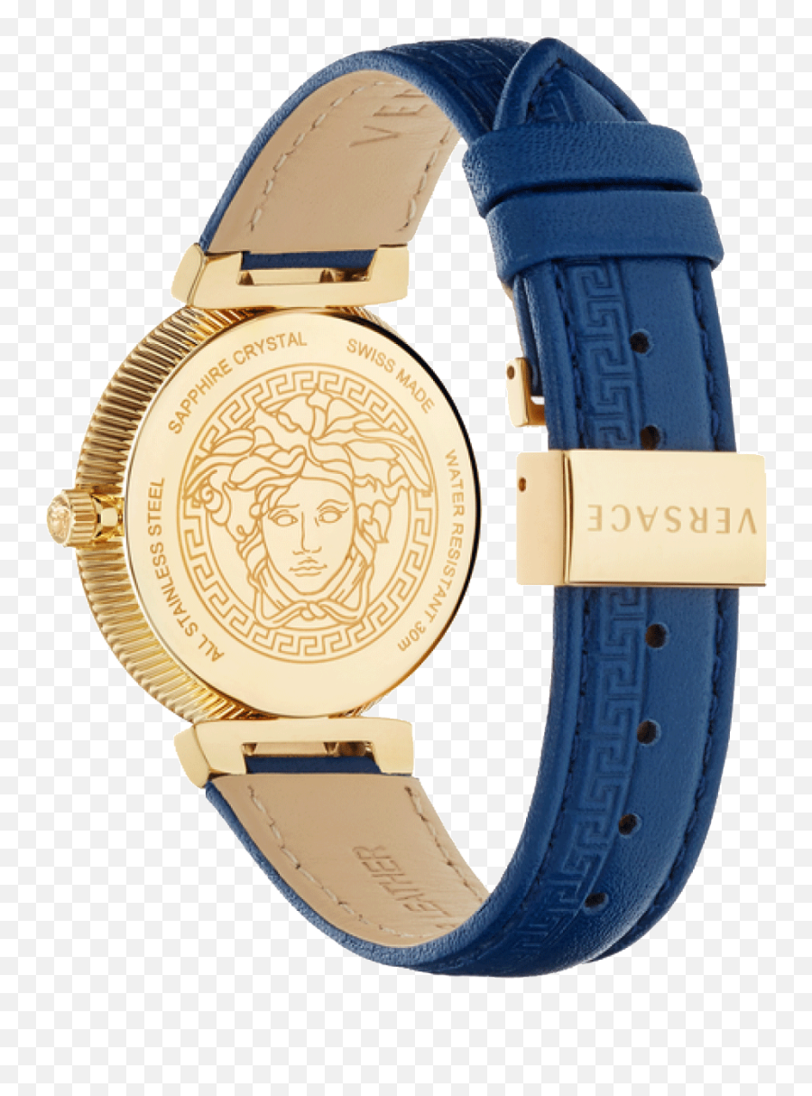 Ng H Versace V16040017 Daphnis Gold And Leather 35mm - Versace Poster Versage Print Versace Dripping Art Png,Versace Womens Vmetal Icon Swiss Quartz Stainless Steel