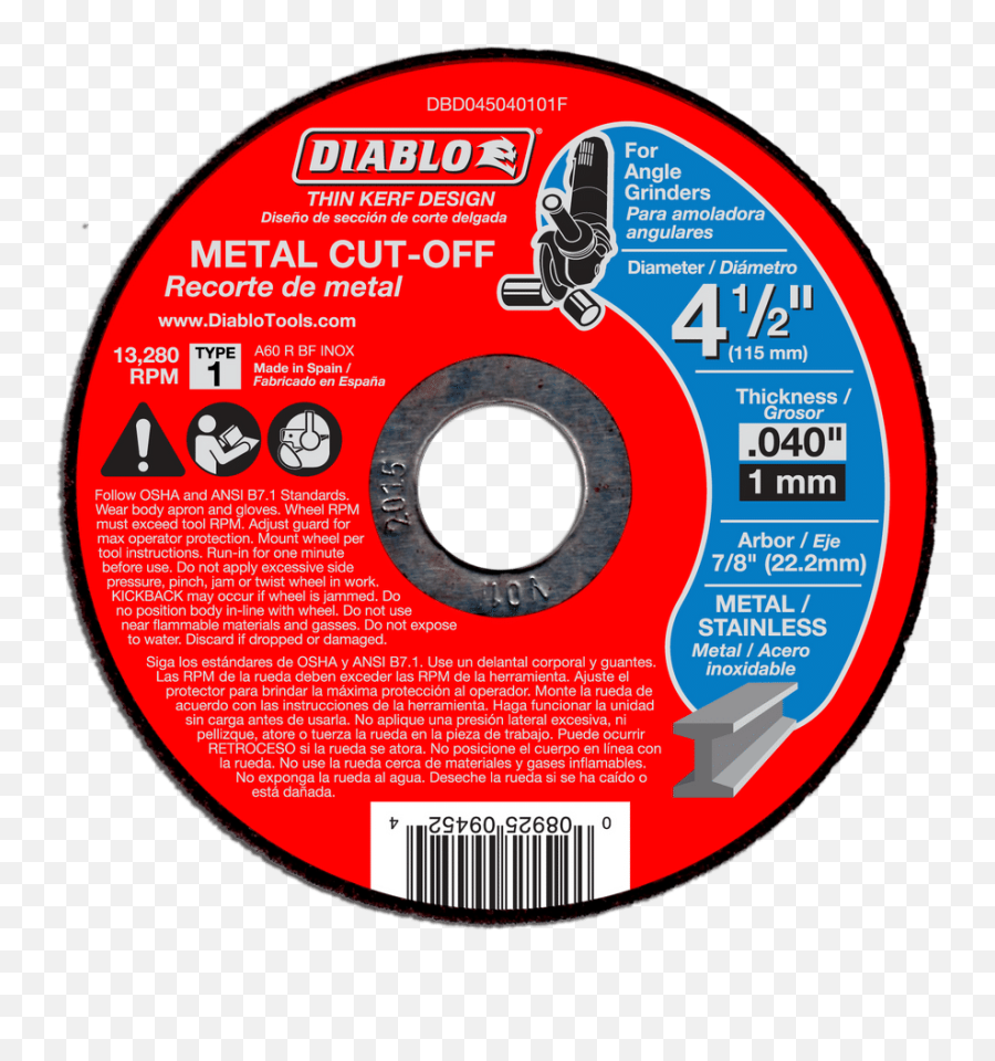 Dbd045040101f Cut - Grind Metal Cutting Bonded Abrasive Huntington Beach Png,Diablo 1 Icon