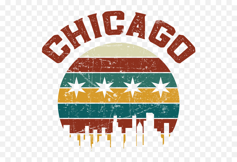 Chicago Skyline Flag Chicagoan Apparel Gift T - Shirt For Sale Calça Hocks Png,Chicago Skyline Icon