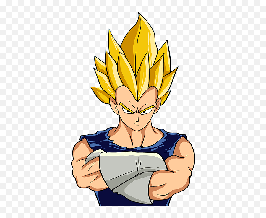 How To Draw Vegeta From Dragon Ball - Really Easy Drawing Vegeta Dragon Ball Z Easy Sketch Png,Vegeta Icon
