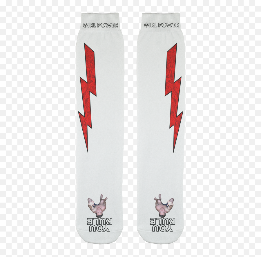 You Rule Girl Power Socks - Red Lightning U0026 A Flat Man Underfoot Sock Png,Red Lightning Transparent