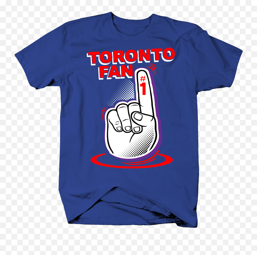 1 Toronto Fan With Foam Finger Fc Or Raptors Sports Tshirt - Hangloose Png,Foam Finger Png