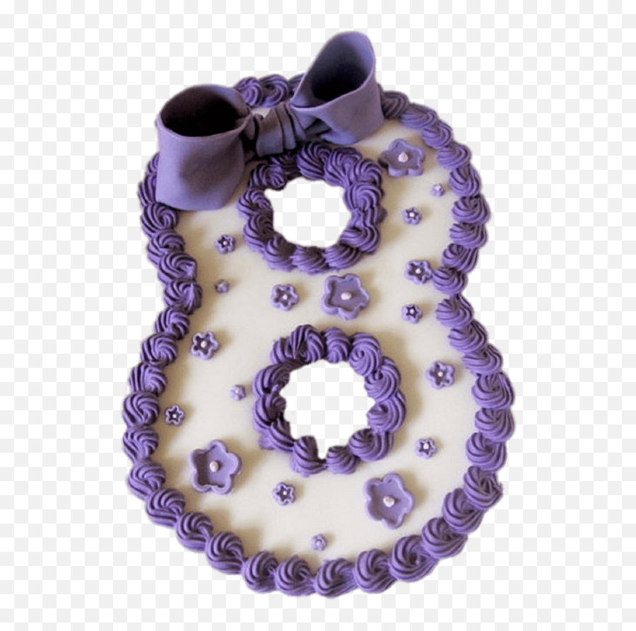 Purple Bow Number 8 Cake Transparent - 8 Number For Cake Png,Number Png