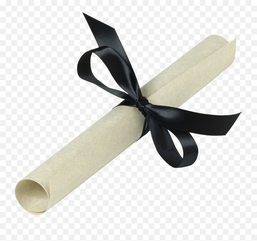 Diploma With Black Ribbon Full Size Png Download Seekpng - Transparent Graduation Roll Png,Black Ribbon Png