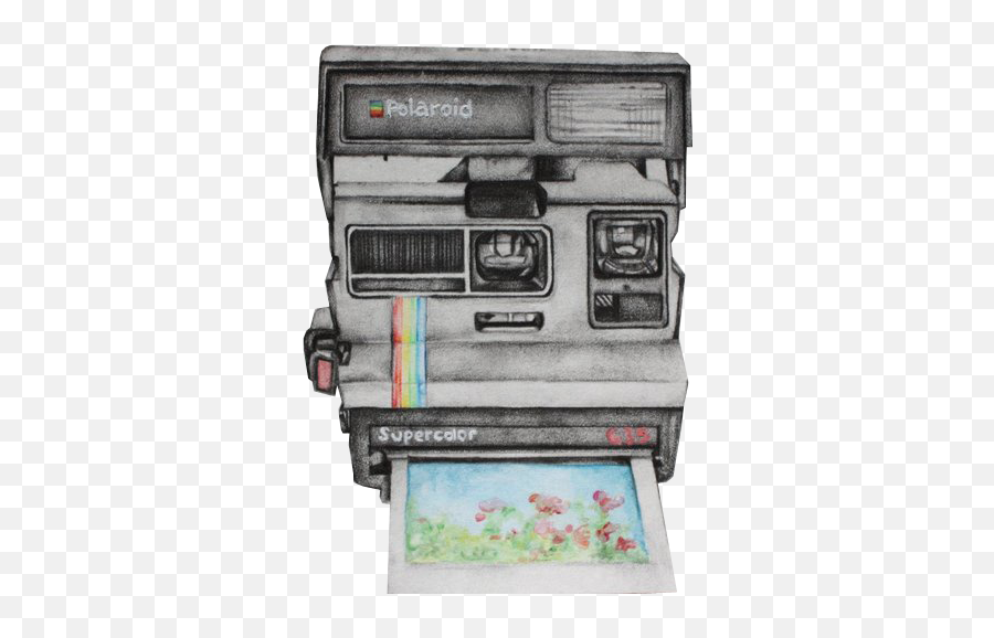 Polaroid Camera Drawing - Drawing Vintage Camera Polaroid Png,Camera Drawing Png