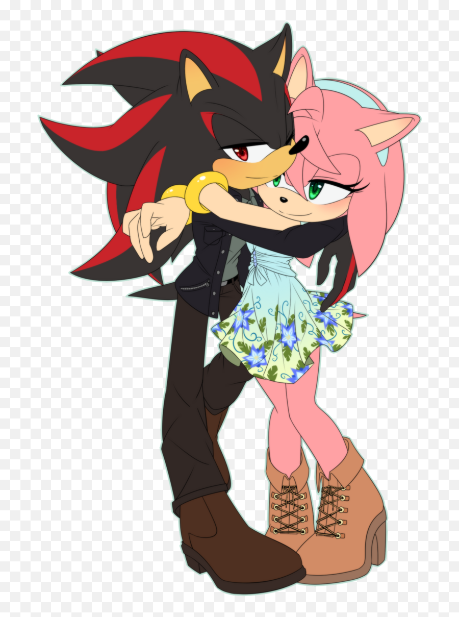 Human Shadow The Hedgehog And Amy - Love Shadow X Amy Full Shadow Y Amy Rose Png,Shadow The Hedgehog Png