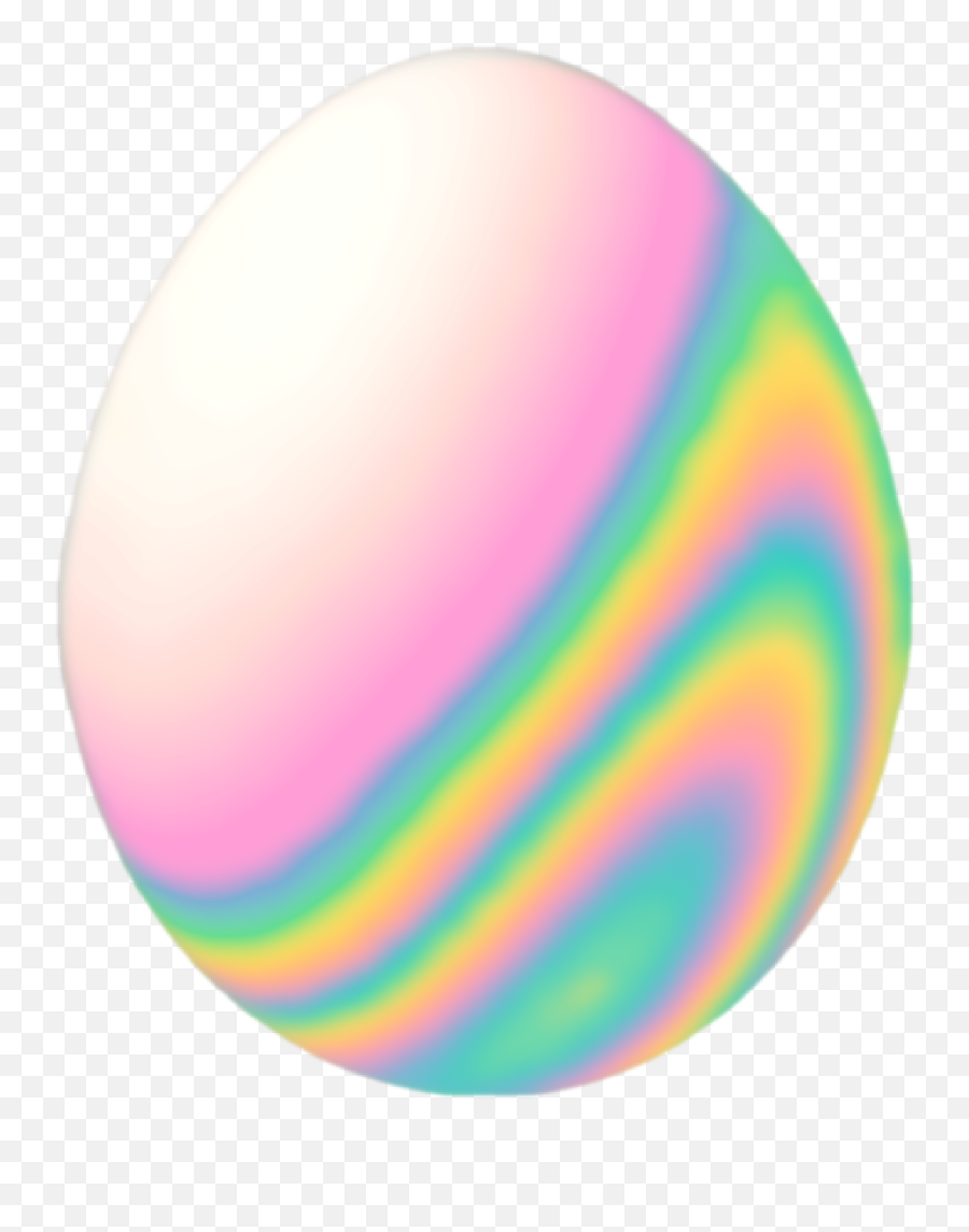 Egg Emoji Easter Holo Sticker By Dinaaaaaah - Circle Png,Egg Emoji Png