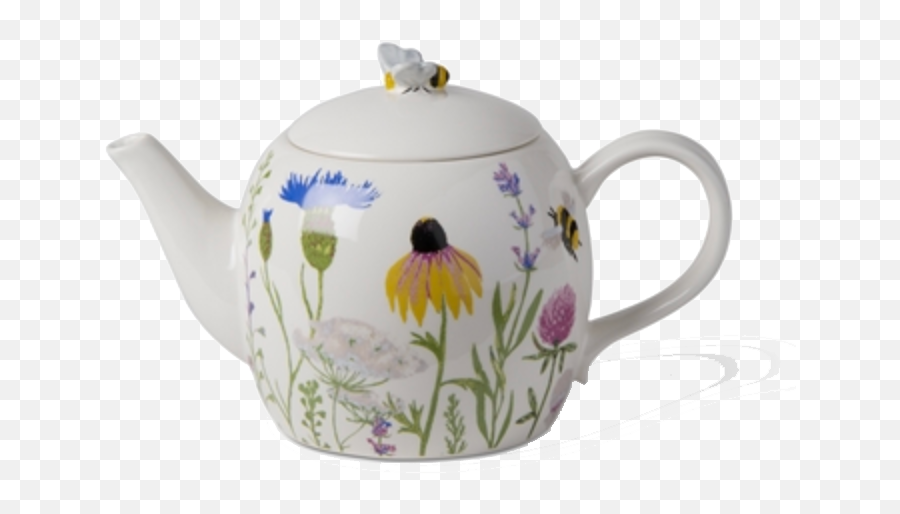 Bees U0026 Wildflowers - Ceramic Tea Pot Teapot Png,Pot Png