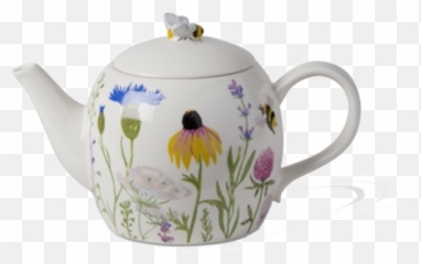 Bees U0026 Wildflowers - Ceramic Tea Pot Teapot png