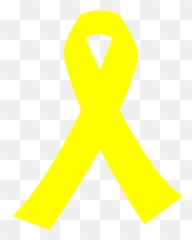 Yellow Cancer Ribbon Black Background - 462x593 Png