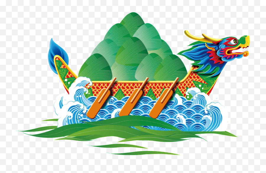 Cartoon Dragon Boat Festival - Dragon Boat Festival Boat Png,Cartoon Boat Png