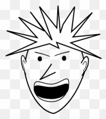 Man Angry Face - Clip Art Black And White Brother png