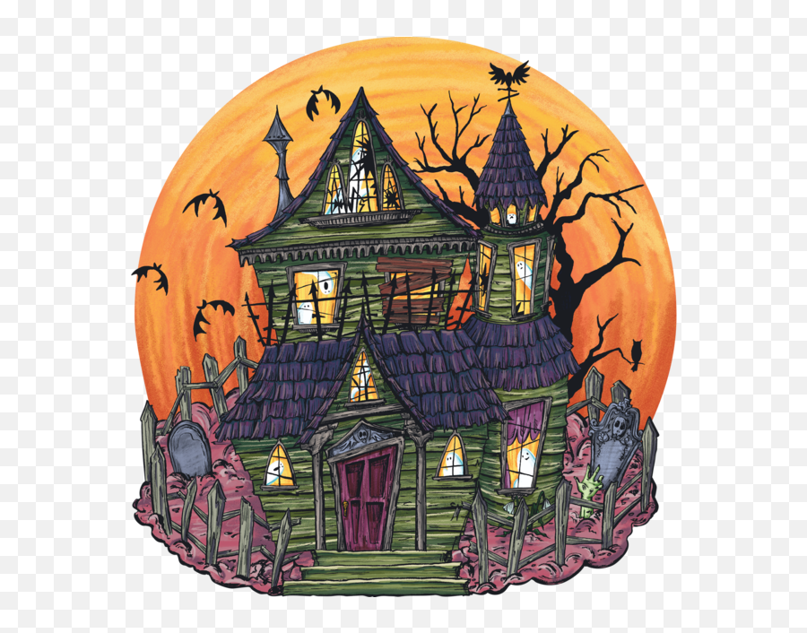 Die - Cut Haunted House Placemat Decorative Png,Haunted House Png