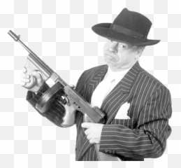 Gangster Png - Hold A Tommy Gun,Gangster Hat Png