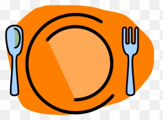 Plate Fork Spoon - Clip Art png