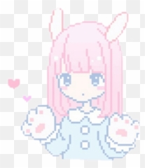 Girl Cute Kawaii Pink Pastel Paw Tumblr - Pixel Transparent png