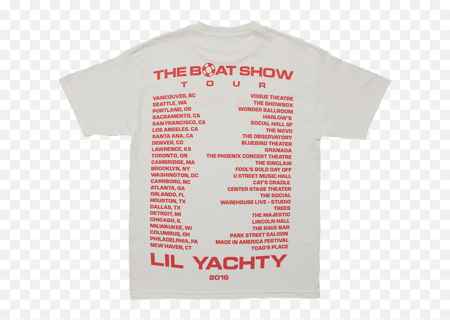 Boat Show Tee - Lil Yachty Tour Tee Png,Lil Yachty Transparent