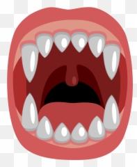 Scary Mouth With Fangs - Teeth White Background png