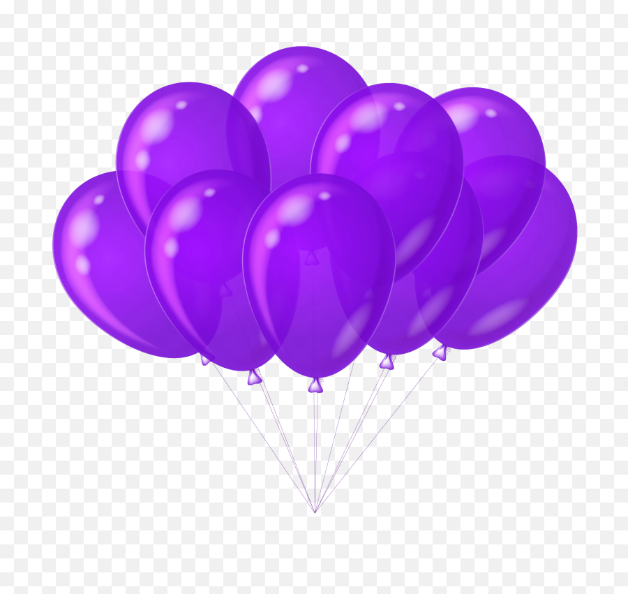 Download Hd Ballons Transparent Vector - Purple Birthday Cake Clipart Png,Balloons Transparent