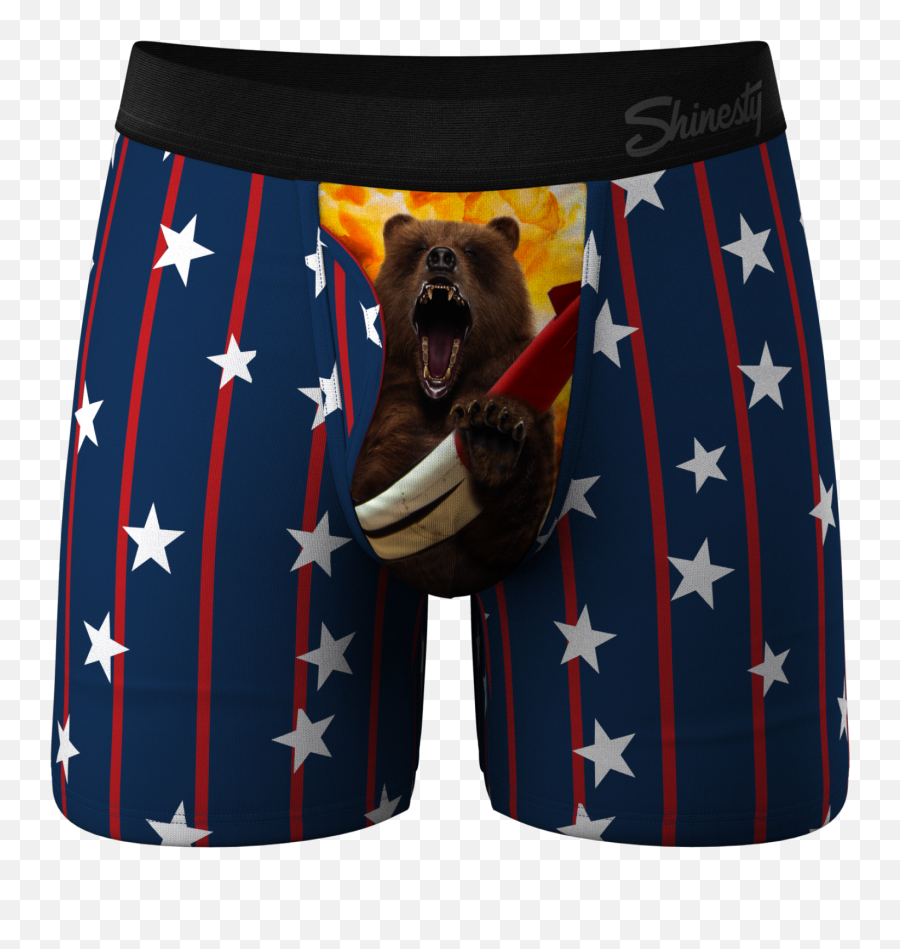 The Most Patriotic American Flag Clothing U0026 Usa Outfits - Bearly Theres Usa Grizzly Bear Ball Hammock Pouch Underwear With Fly Png,Waving American Flag Icon