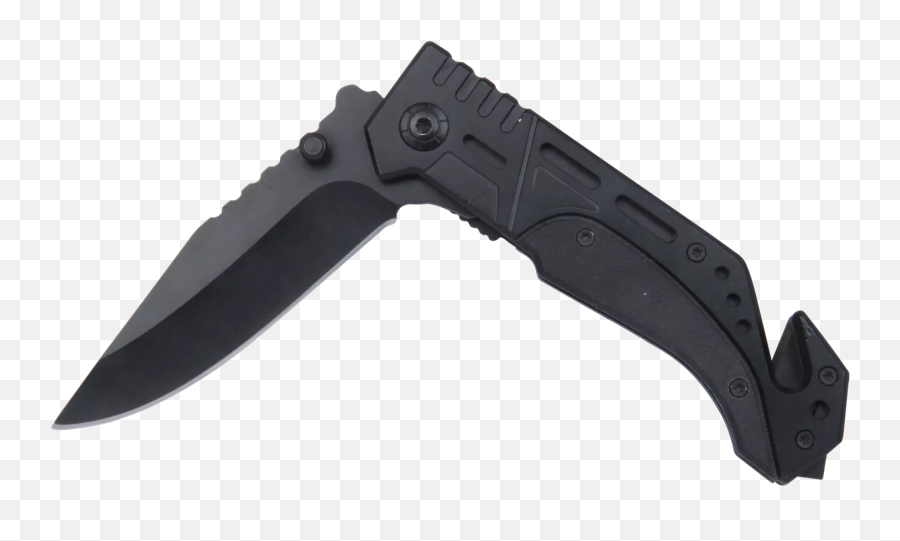 Black Rescue Tactical Folding Knife With Cutter And Glass - Solid Png,Gerber Icon Tanto