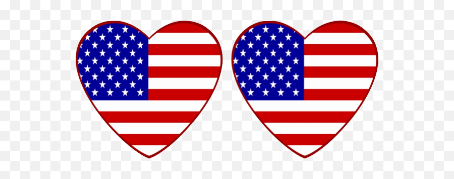 United States Flag Heart Shaped - 2 Pack Same Device Clip Art Patriotic Png,Heart Shaped Icon