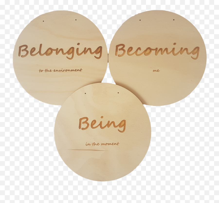 Wyltp Being Belonging Becoming Hanging Sign Set Woodyouliketoplay - Think Before You Print Png,Hanging Wooden Sign Png