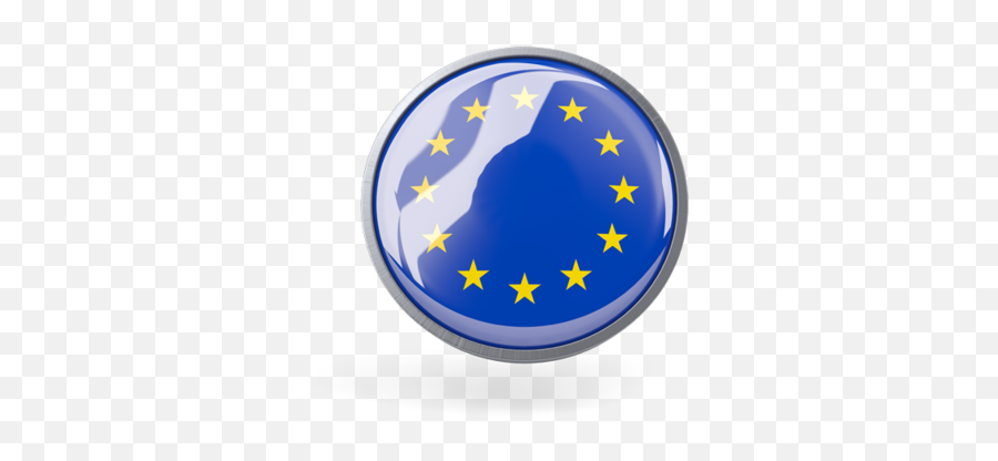 Metal Framed Round Icon Illustration Of Flag European Union Png