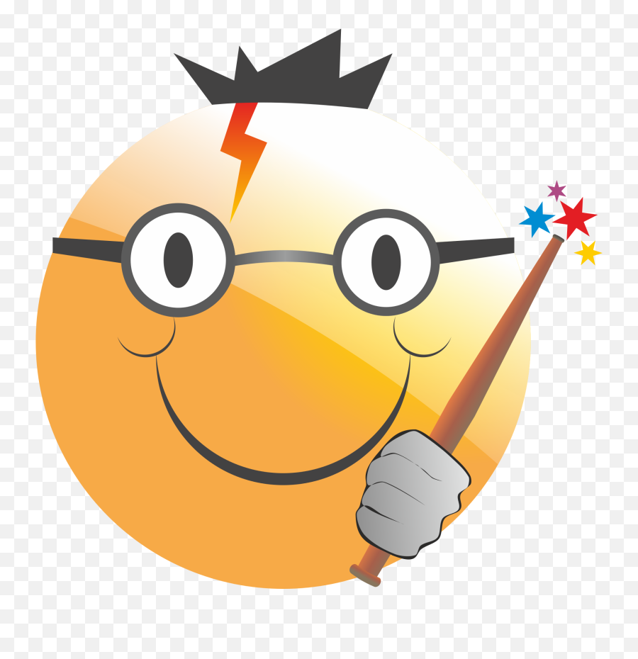 Emoticon Smiley Harry Potter Drawing Free Image - Harry Potter Wand Emoji Png,Harry Potter Scar Png