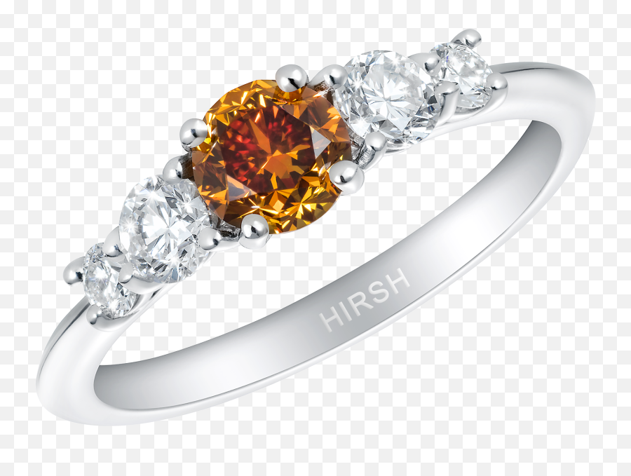 Cinq Orange Diamond And Ring - Ring Png,Diamond Ring Png