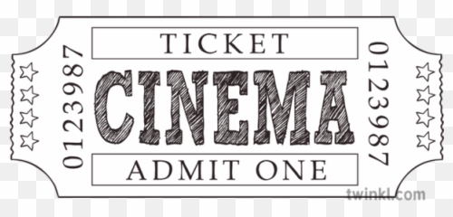 Cinema Ticket Movie Ks3 Black And White Illustration - Twinkl And png