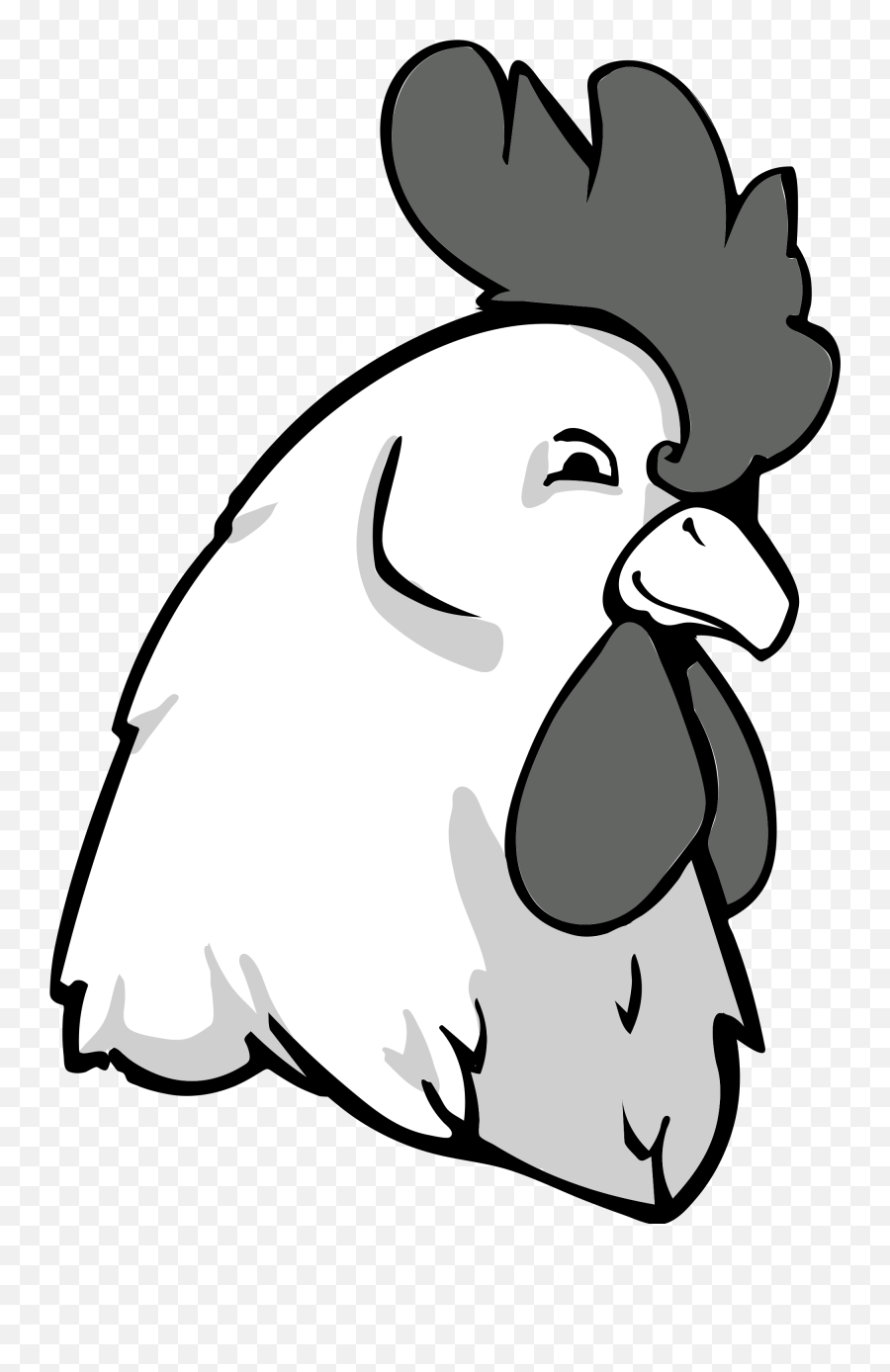 Rooster Bw - Rooster Head Clipart Black And White Free Png,Chicken Head Png