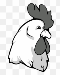 Rooster Bw - Rooster Head Clipart Black And White Free Png,Chicken Head Png