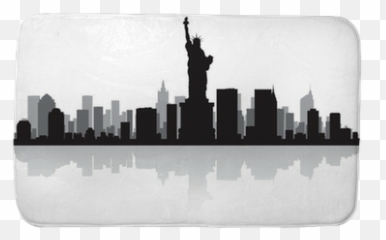 York City Skyline Silhouette Bath Mat - Statue Of Liberty png