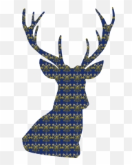 Deer Antlers Silhouette Png - Deer Antlers Damask Head Silhouette Transparent