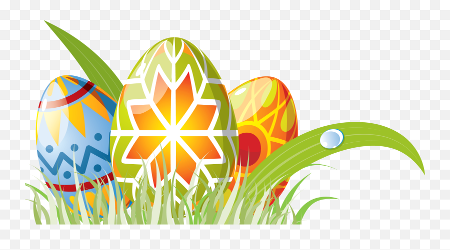 Easter Eggs And Grass Clipart - Decoration Easter Eggs Clipart Png,Easter Border Png