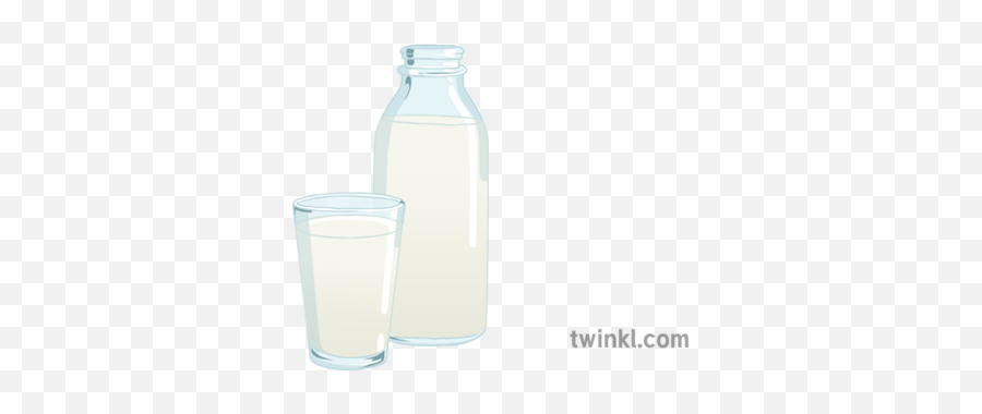 Milk Bottle Glass Illustration - Milk Twinkl Png,Milk Glass Png