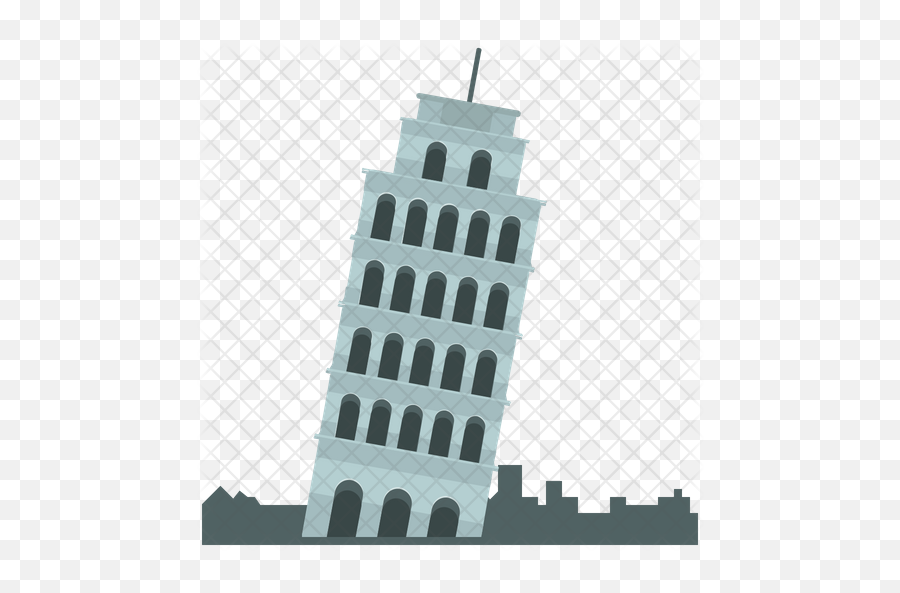Leaning Tower Of Pisa Icon Flat - Palazzo Della Civiltà Del Lavoro Png,Leaning Tower Of Pisa Png